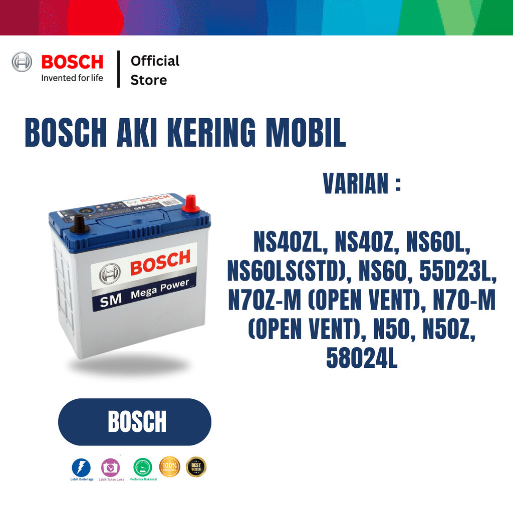 Aki Mobil Bosch Original - NS40Z - NS40ZL - NS60L - NS60LS-STD - NS60 - 55D23L - N70Z-M - N70-M - N5