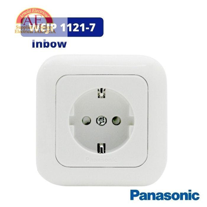 (AE) stop kontak panasonic WEJP 1121 7 inbow 1 lubang stopkontak arde tanam panasonik cp Lubang term
