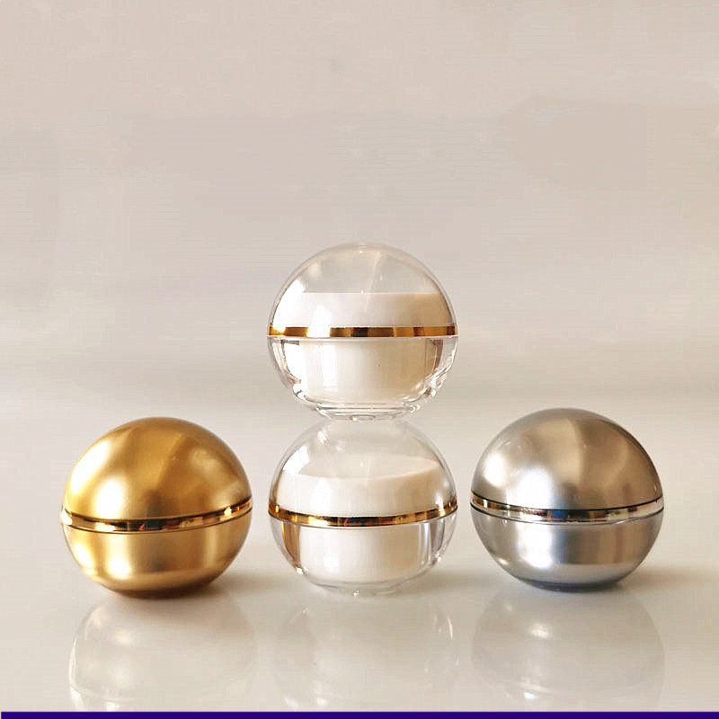 

Wholesale 10G Empty Acrylic Cream Jar Spherical Eye Cream Bottles Facial Mask Jars Containers Essence Bottles Cosmetic Packaging