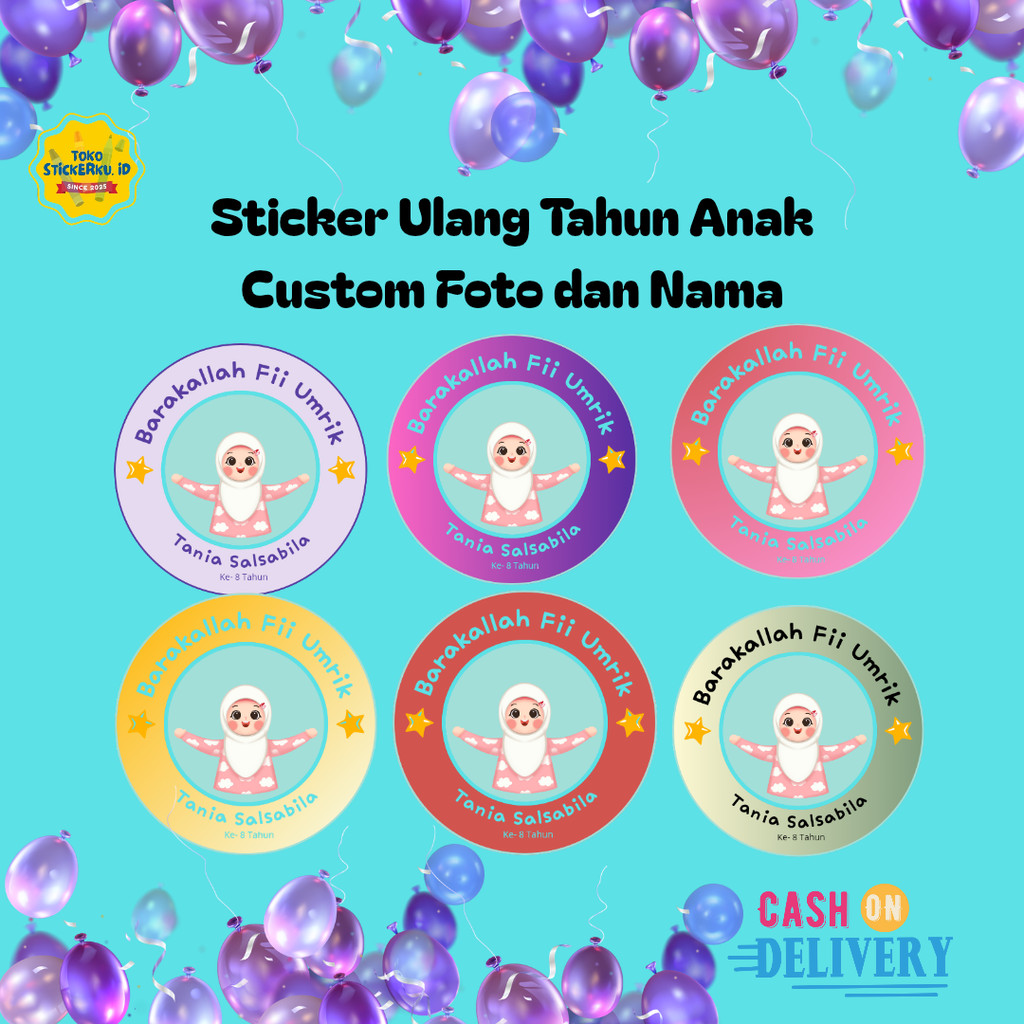 

Cetak Sticker Ulang Tahun Bulat Custom Bisa Request Foto Warna Gradasi