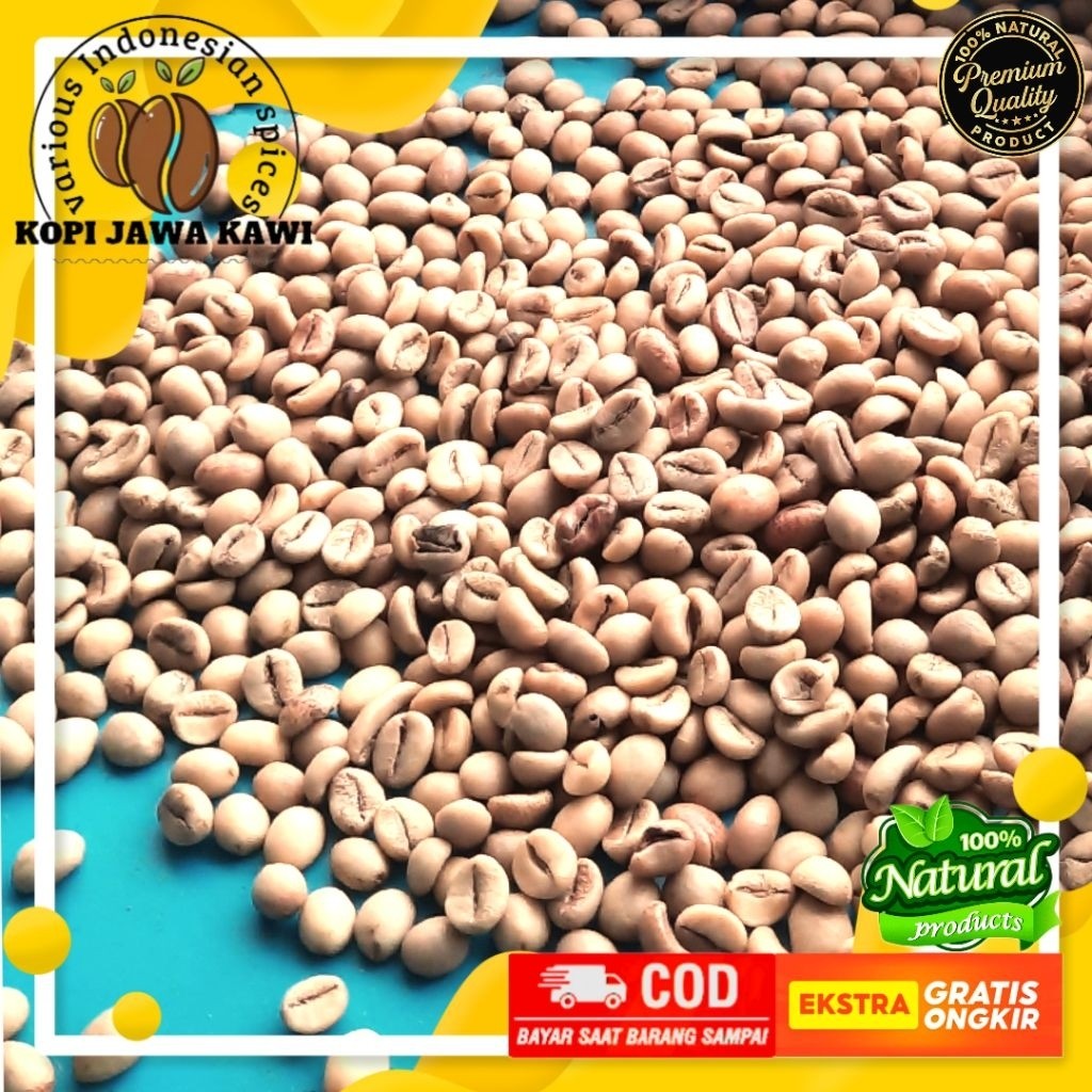 

Biji Kopi Green Bean Natural Robusta Premium 100% Coffee Tua Super Full Wash Gunung Kawi 250g