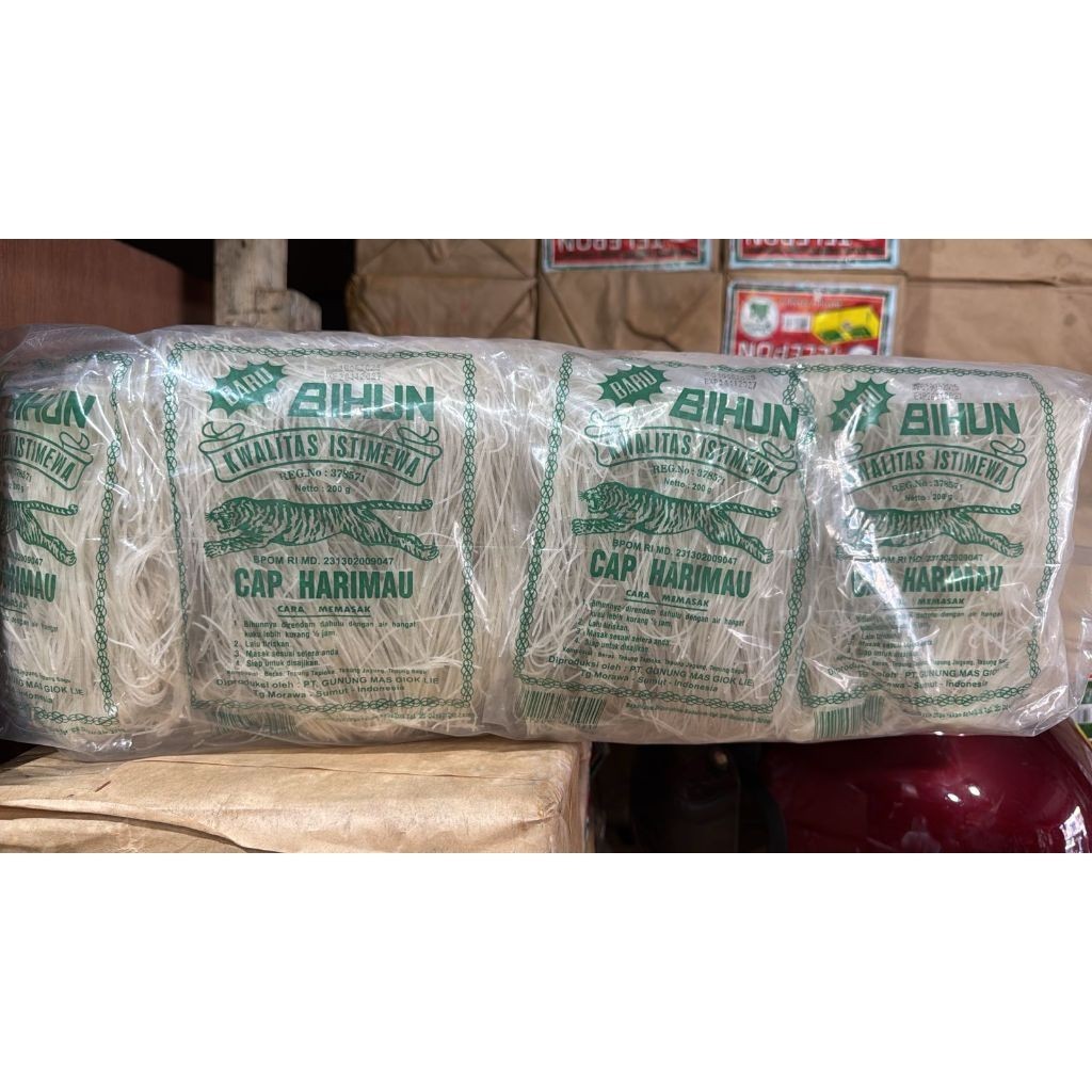 

Bihun cap Harimau hijau @ 20 bks x 200 gram / 1 ball