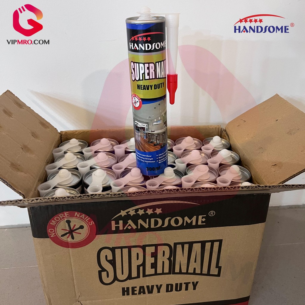 

HANDSOME SUPER NAIL HEAVY DUTY/LEM KERAMIK,KAYU, METAL, BESI BETON/No more nails 300ml/Alat Tembak Lem