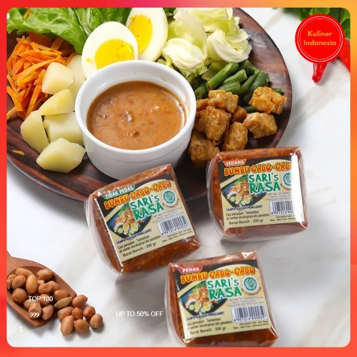 

Sambal Pecel Gado Gado Khas Blitar Bumbu Sambel Manis Pedas Oleh Oleh Khas Merk Sari Rasa