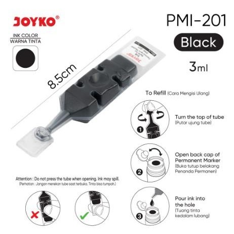 

Joyko Permanent Marker Spidol Permanen Round Tip Refillable - Red, Marker