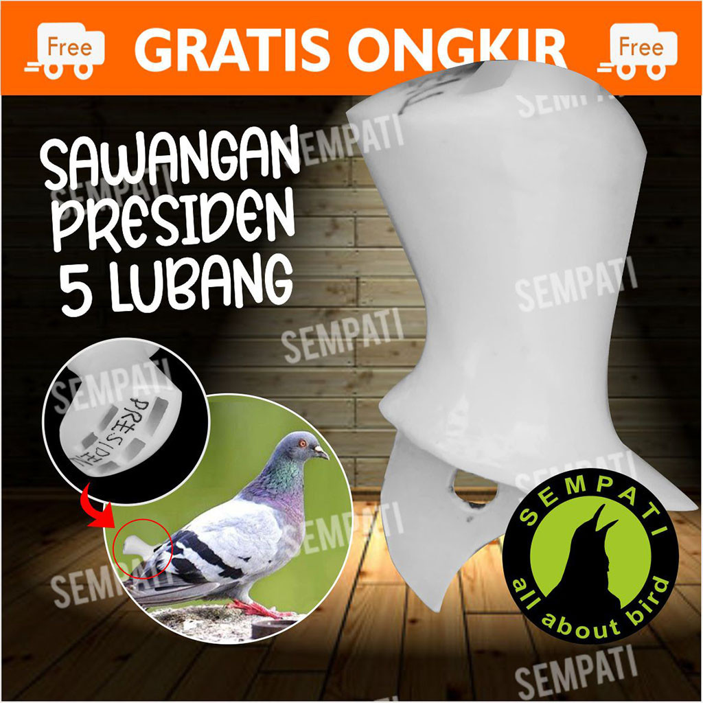 SEMPATI Sawangan Merpati Presiden 5 Lubang Putih Polos Mainan Hatong Hotang Peluit Pluit Nyaring Lat