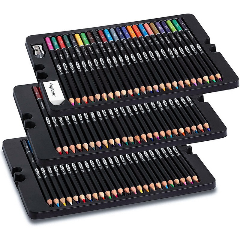 

74 Pcs Drawing Sketching Set Oil Colored Pencils Coloring Colour Pencils Student Profession Art Supplies For Artist