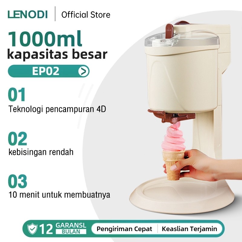 LENODI Mesin Es Krim Kerucut Multifungsi Rumah Tangga Komersial Mesin Es Krim Mesin Es Krim Buah Diy