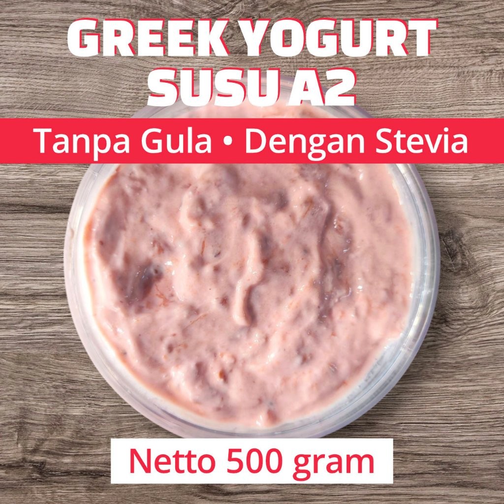 

Greek Yogurt A2 Tanpa Gula 500 gram - Dengan Stevia - Diet Karnivora Keto DEBM Homemade