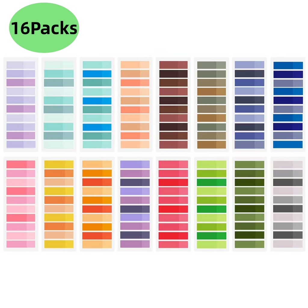 

16 Packs Transparent Sticky Notes Self-Adhesive Reading Annotation for Books Notepad Bookmarks Memo Pad Index Tabs