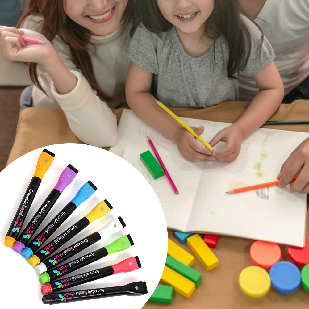 

1PC/8PCS Magnetic Liquid Chalks Markers Multipurpose Long Lasting Paint Pen For Acrylic Planning Board