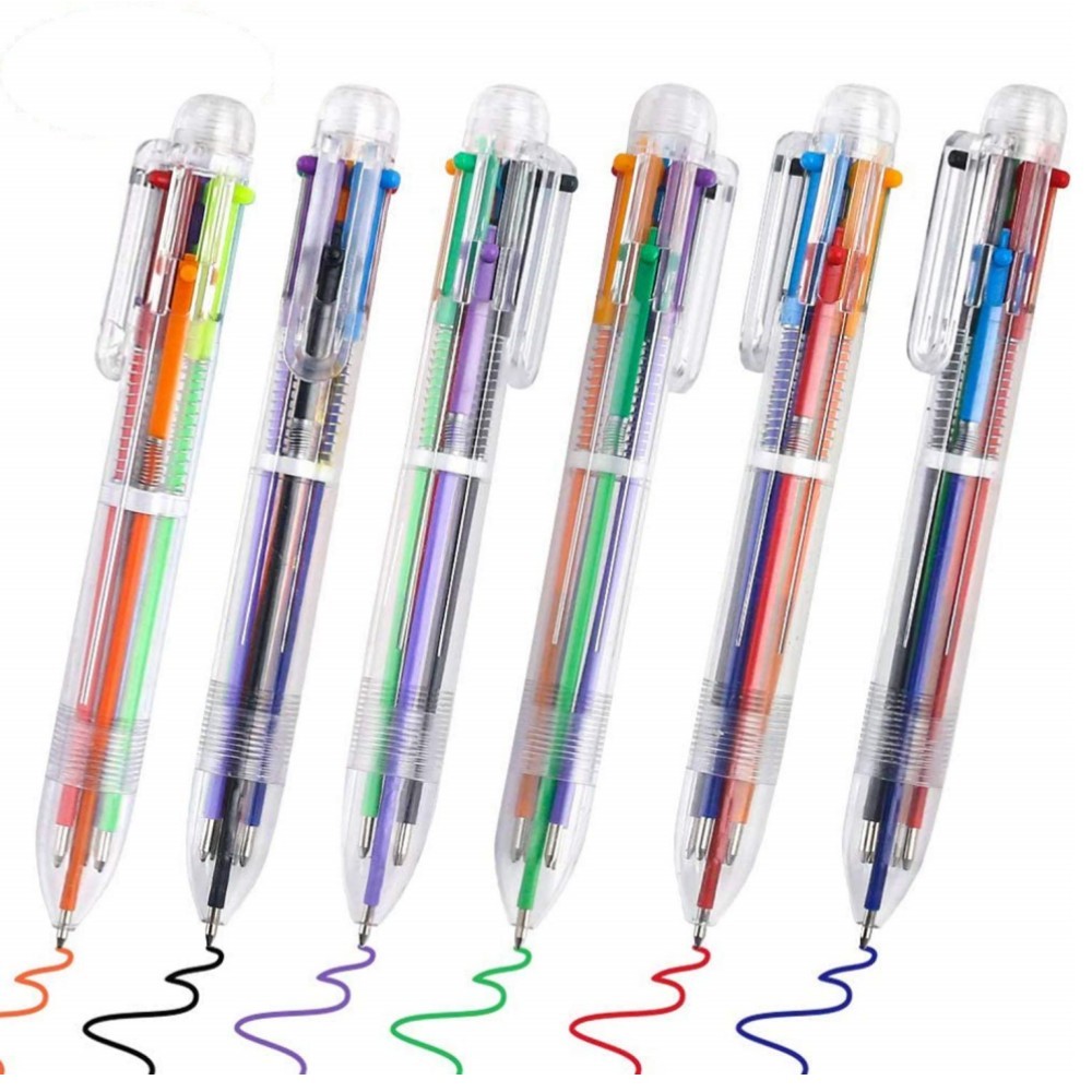 

6pcs Ball Point Pen 0.7MM Korea Creative Stationery Pen 6 Color In 1 Ballpoint Pens for School Supplies Office