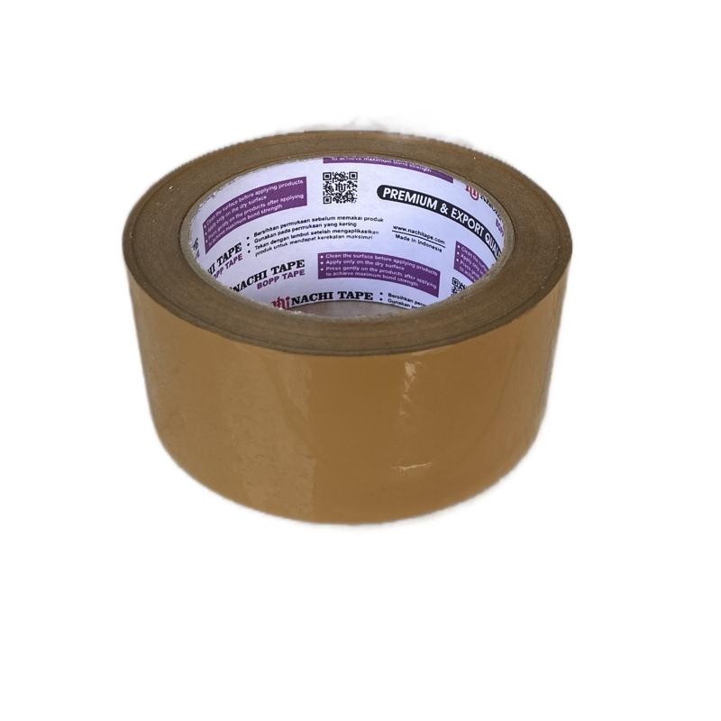 

Lakban OPP Coklat NACHI 48mm x 100 Yard / Lakban Packing Karton Kuat / Perekat Kardus Pengiriman & Pengemasan