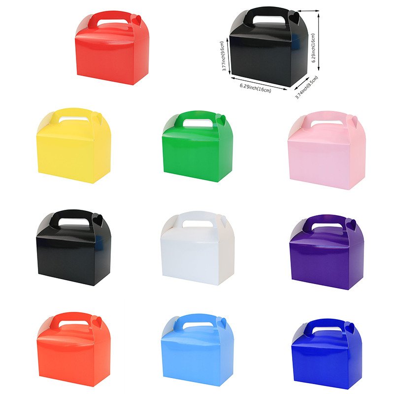

20/30/50PCS Handle Treat Box Biscuit Baking Apple Paper Candy Cookie Box for Guests Birthday Party Goodies Bag Packaging Favors