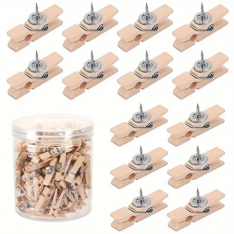 

50Pcs/Box Pushpin Wooden Shelf Suit Transparent Easy to Store Carry Multi-Purpose Suitable Handicraft Decoration Accessories
