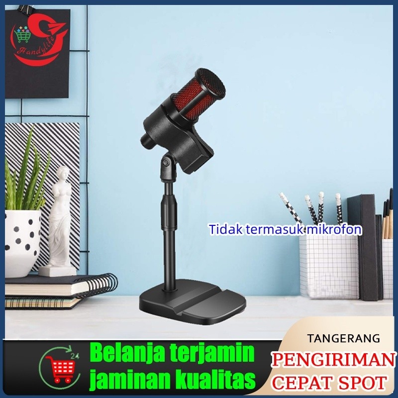 Microphone Stands /Metal Stand Mic Tabletop Dekstop Pendek-Stand Mikrofon Dudukan Microphone Rapat C