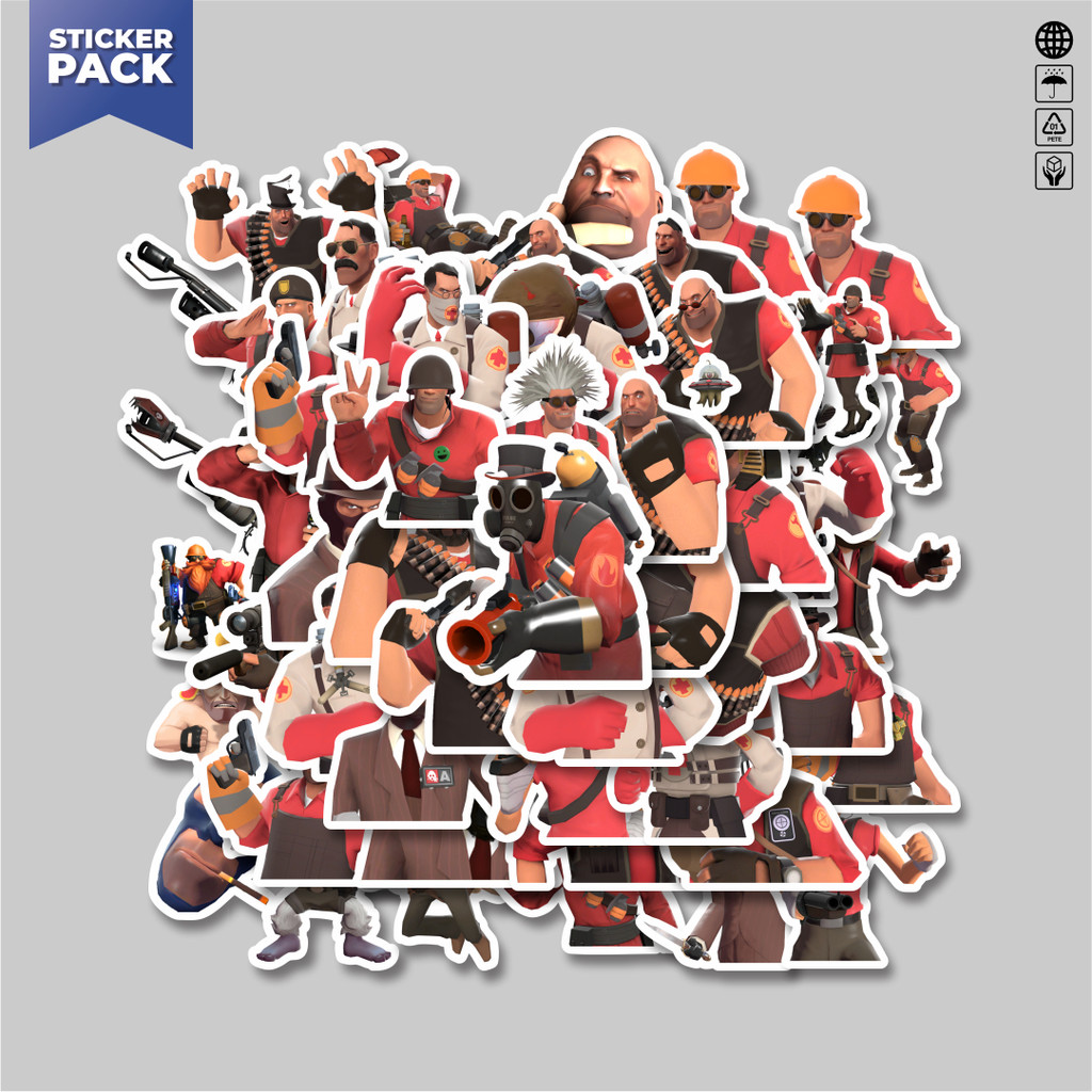 

[100PCS]Stiker Pack Stiker Game Series Team Fortres Character V10 Aesthetic Vinyl Anti Air Dekorasi Sticker Laptop Buku Journal Koper Helm Casing HP Gitar Helm Skateboard