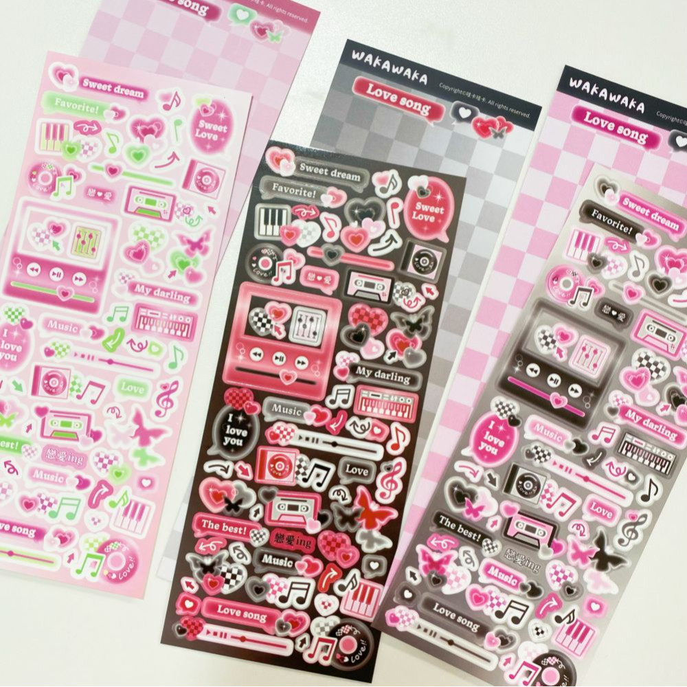

SCRAPBOOK Music Decorative STICKER Korean DIY Phone Luggage Motorcycle Laptop Flakes Idol Card Deco Sticker