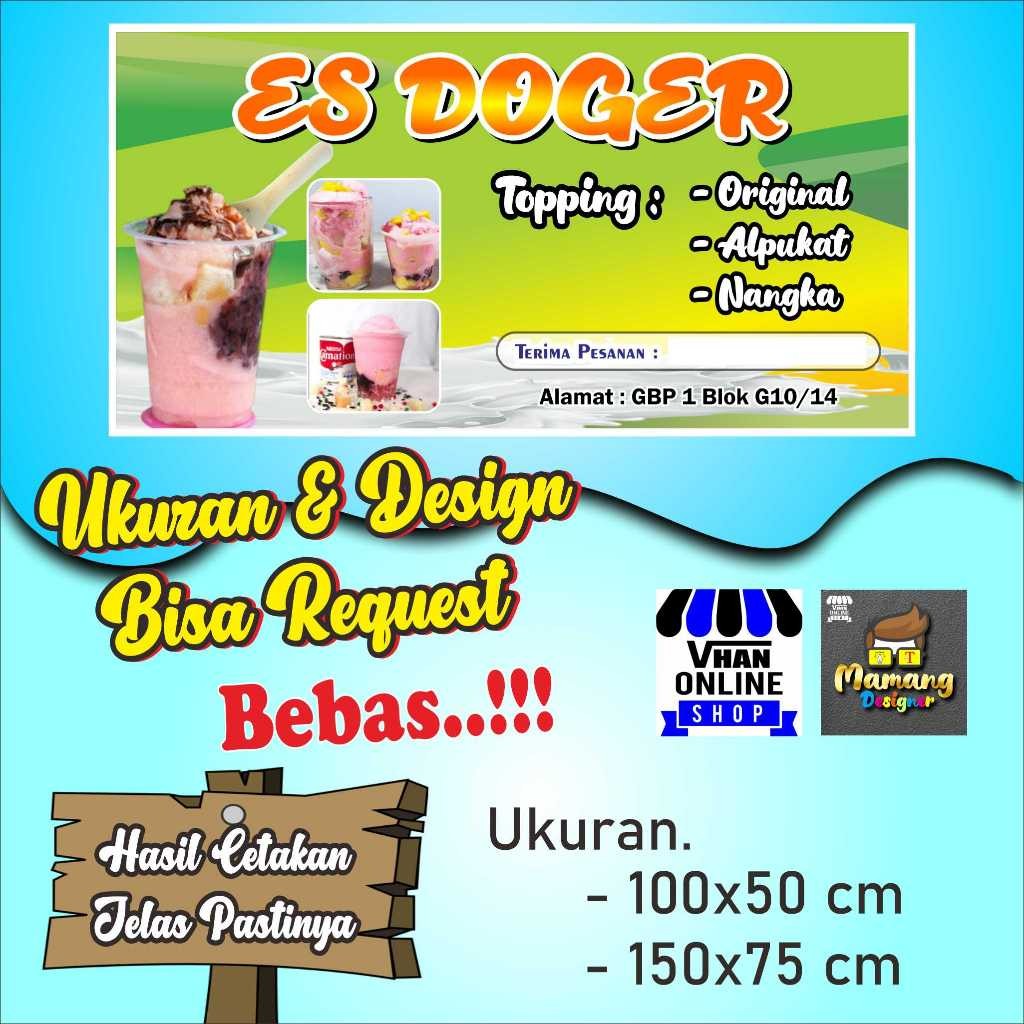 Backdrop Spanduk, Banner, Mmt Minuman Es Doger, Es Tape, Keren Bagus