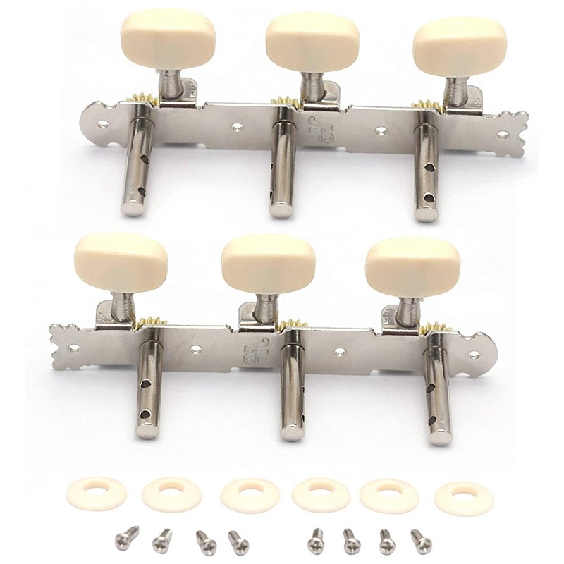 Vintage Guitar Tuning Pegs Gold Plated Machine Heads Tuning Keys Tuners Single Hole for Classical Gu