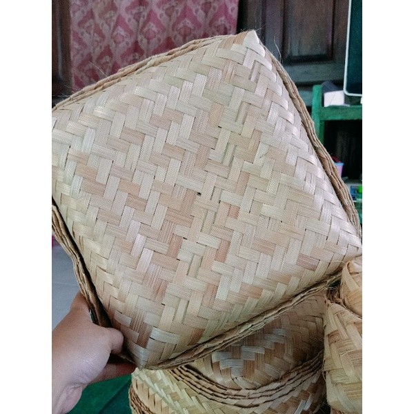 Sepasang besek bambu 25x25cm, besek hantaran, besek hampers, besek bambu grosir termurah langsung pr