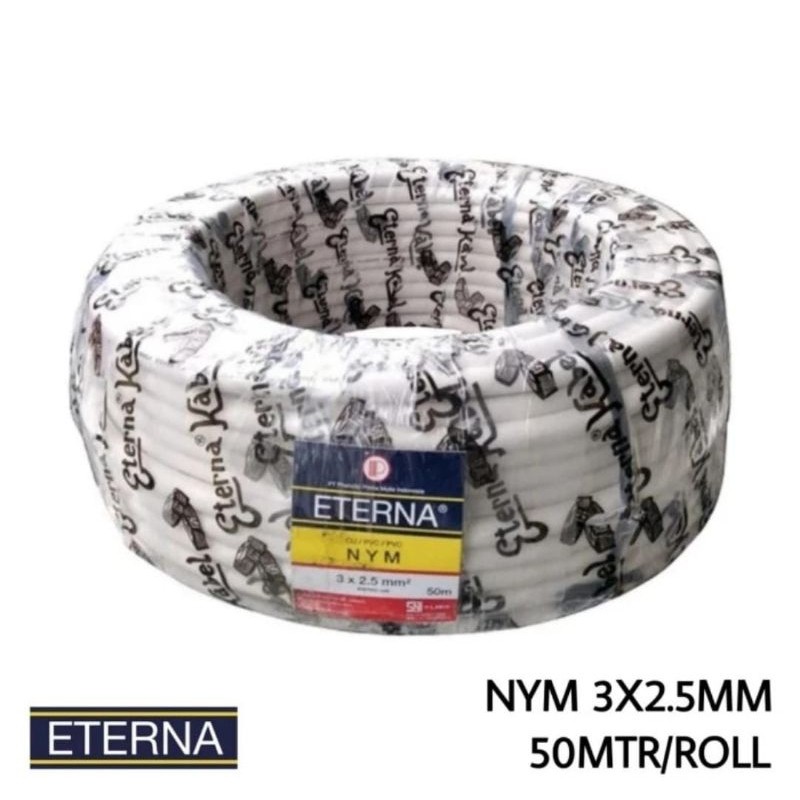 Kabel Eterna NYM 3X2.5 @50 meter Kawat Tembaga 100℅Original Eterna