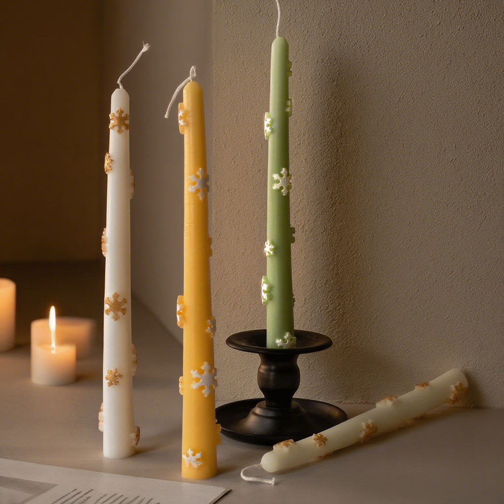 

Relief Long Rod Candle Mold Handmade Aroma Candles Silicone Mould Snowflake Flowers Long Pole Candle Making Supplies