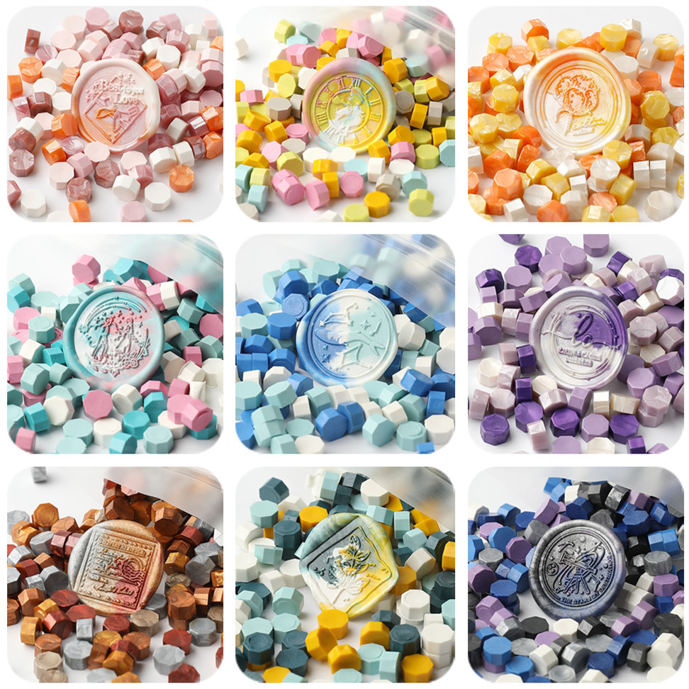 

200pcs/bag Octagon Mixed Color Sealing Wax Beads For Seal Stamp, Great for Card Envelope,Wedding Invitation,Gift Wrapping