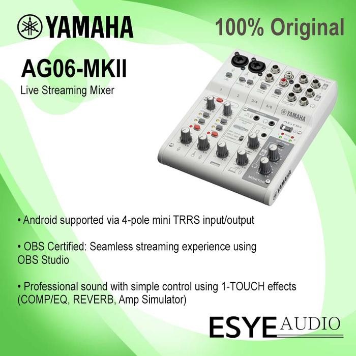Yamaha AG06 MK2 MK II AG06MK2 AG06MKII 6 Channel Live Streaming Loopback Mixer/USB Interface