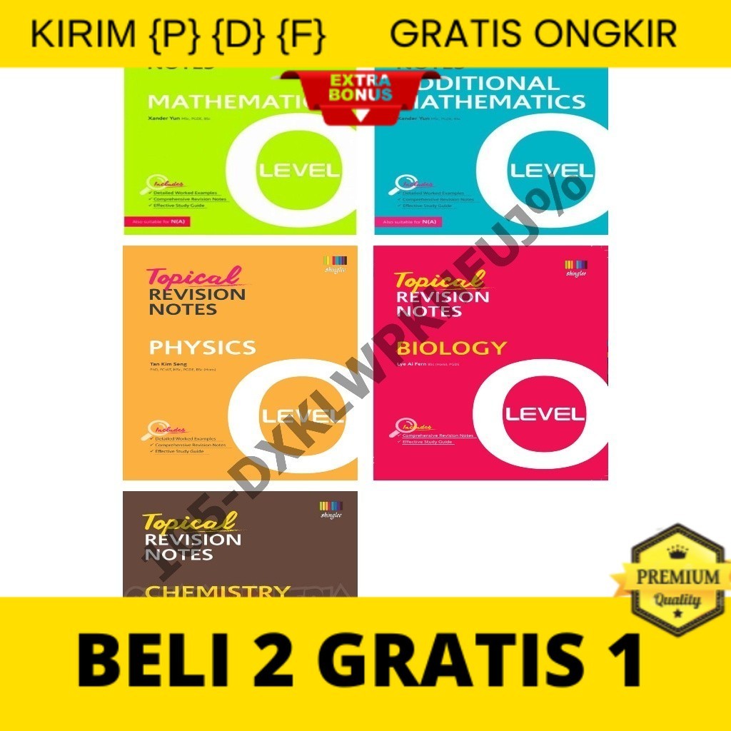 

{P} {D} {F} Topical Revision Notes Additional Mathematics / Mathematics / Physics / Chemistry / Biology / Level O / Black White