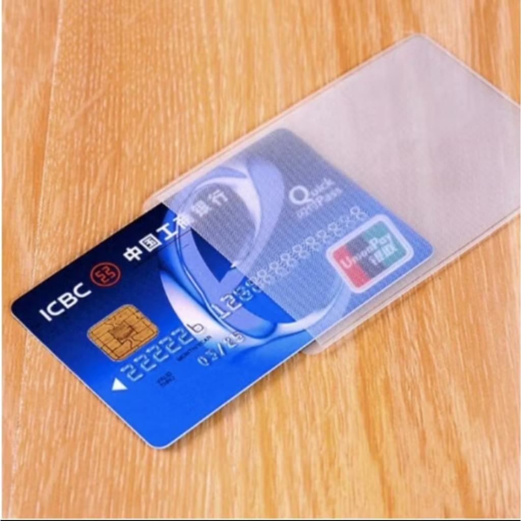 

( READY ) Ecer Plastik Kartu ATM SIM KTP Plastik Cover Pelindung Kartu Anti Gores ATM Credit Card
