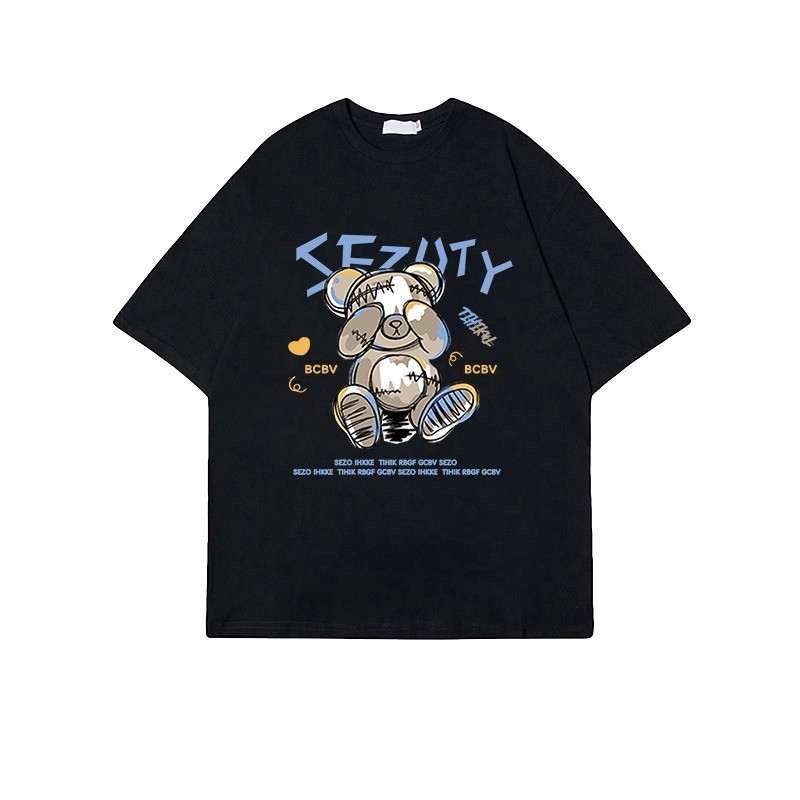 T-shirt Oversize Bear | Kaos Hitam