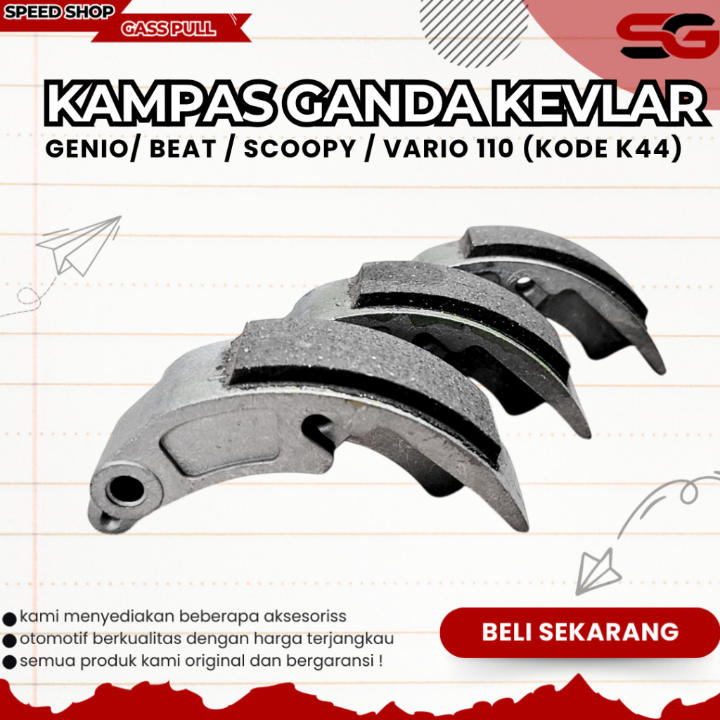 LUNDONGSHOP Kampas Ganda KEVLAR Beat FI ESP Vario 110 FI (K44) Kanvas ganda vario 110 kampas ganda M