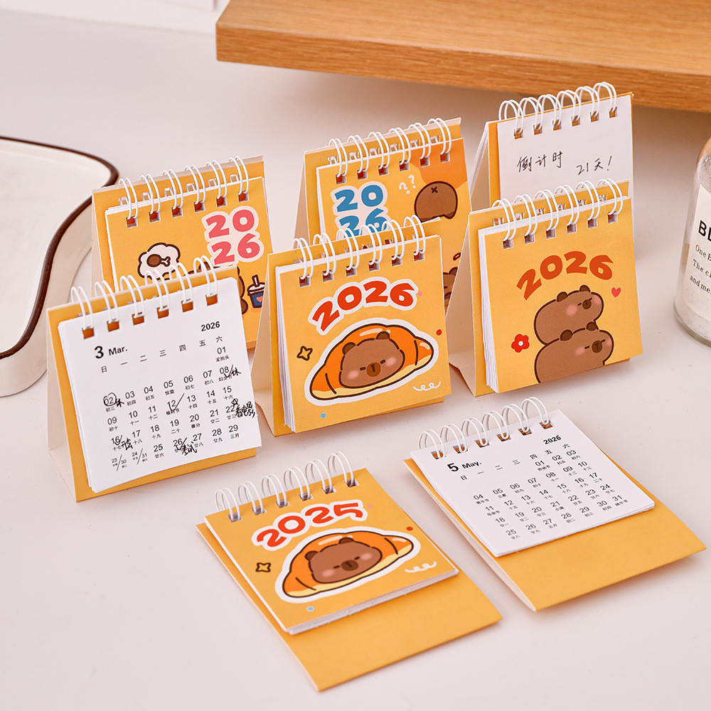 

2026 Cute Cartoon Capybara Calendar Creative And Interesting Desktop Calendar Time planning Home Decoration Memo Calendar