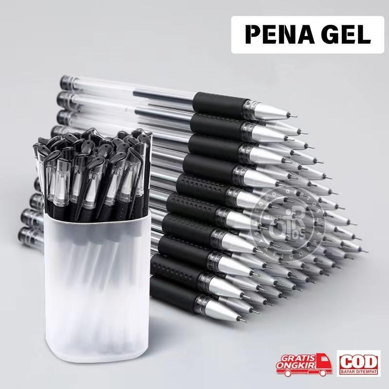

(BISA COD) 100 PCS Pena Gel Hitam Berkualitas Tinggi isi ulang berbasis air 0,5mm-(Harga Grosir)