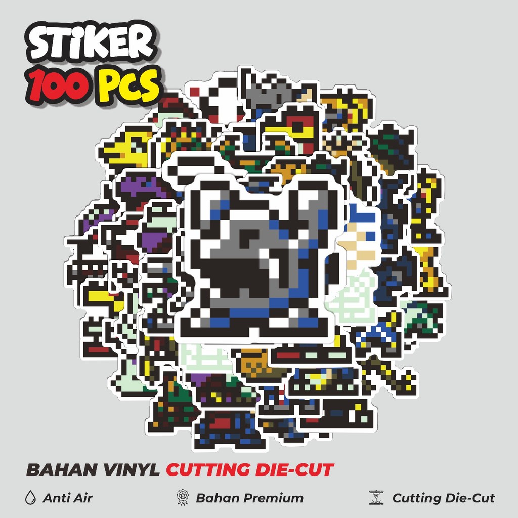 

Terbaru! 50 pcs Stiker Pixel Digimon V13 Dekorasi Lucu Kreatif untuk Notebook, Skateboard, HP