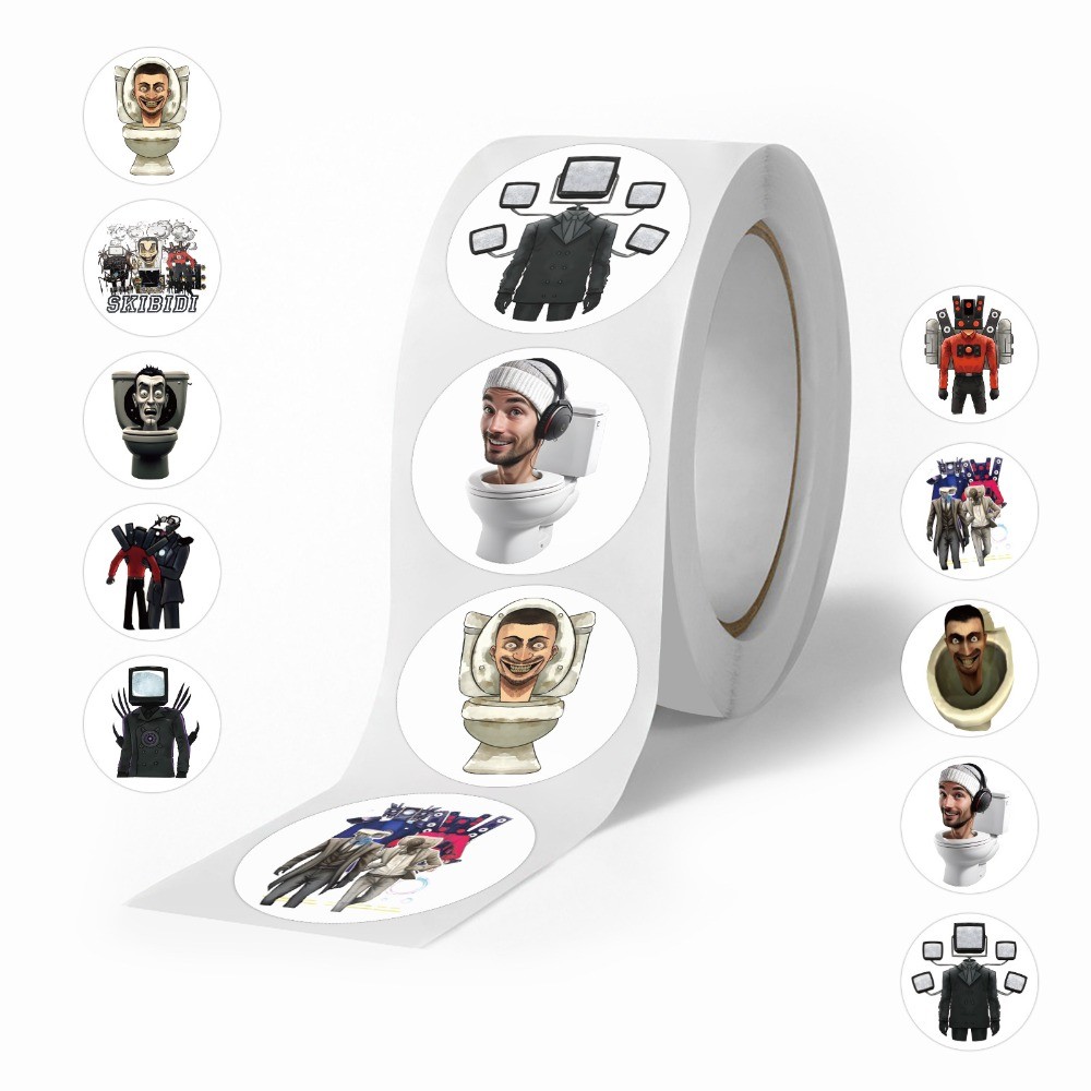

500pcs Funny Skibidi Toilet Stickers Graffiti Motorcycle Laptop Phone Notebook Car Sticker Cartoon Sealing Label Tape Decal Toys