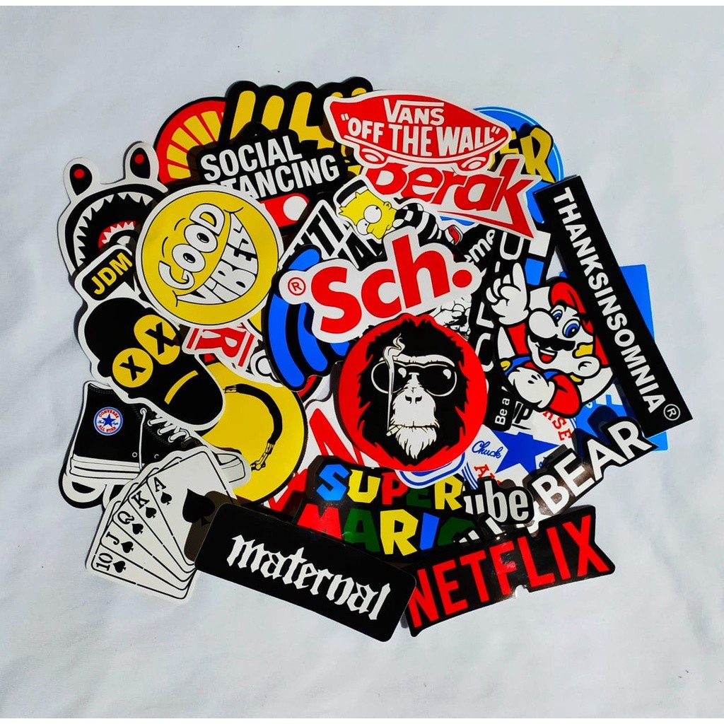 

Stcker Pack 40Pcs Random Stiker Brand Distro Graftac Anti Air High quality tumblr stripping decal pop art