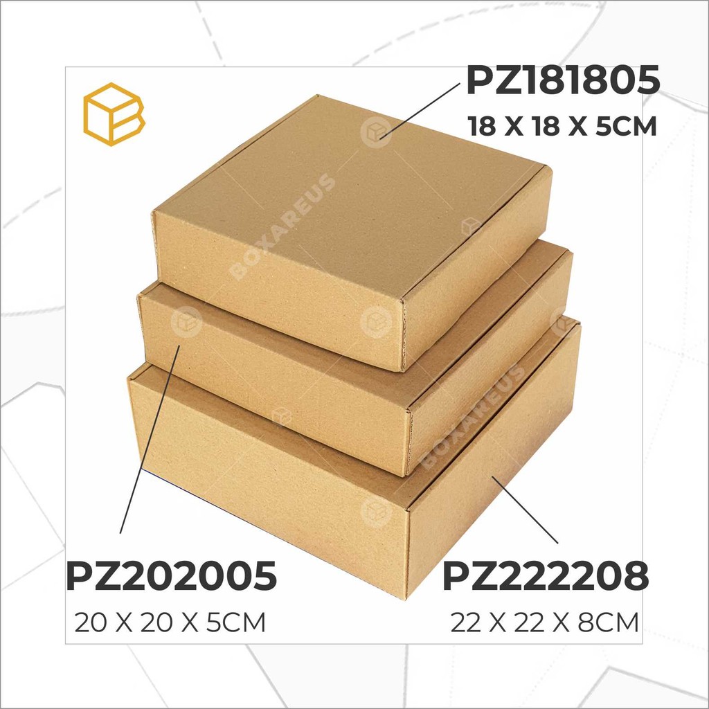 

Dus Pizza Box Kotak Packing Karton Corrugated 18x18x5cm - PZ181805 Brown