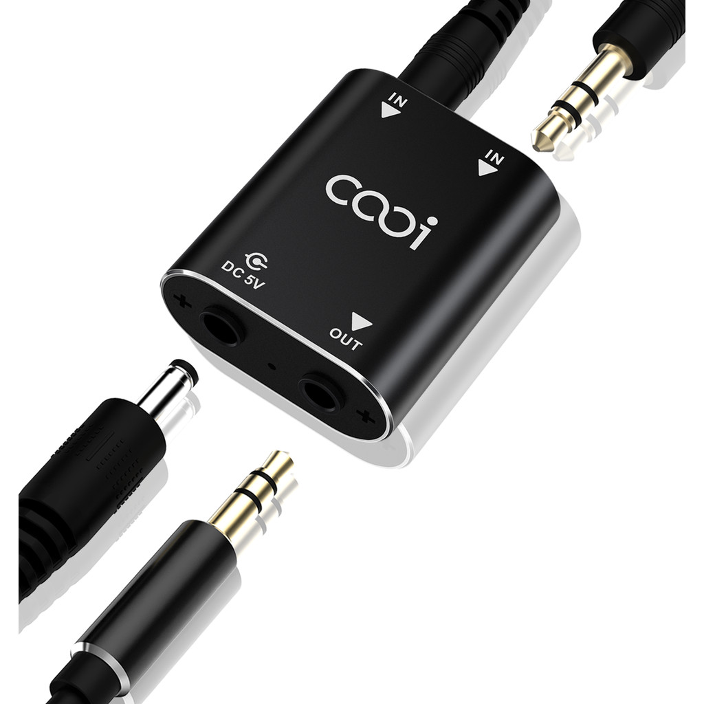 Cooidea 2 Channel Mini Stereo Audio Mixer, 2 In 1 Out Stereo Sound Mixer Include Audio Cable