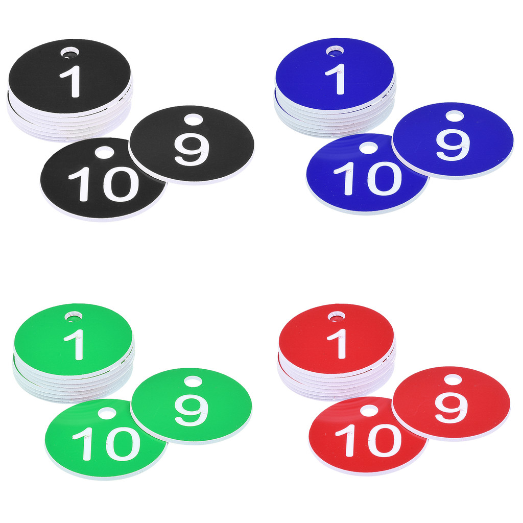 

UXCELL 10Pcs 1-10 Number Tags Plastic Labeling Tag for Clothes Hanger Card Round Tags with Hole Easy Link to Keyrings & Lanyard