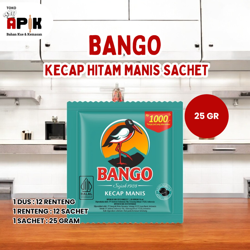 

Bango Kecap Hitam Manis sachet 25gr / Black Sweet Soy Sauce / 1renceng