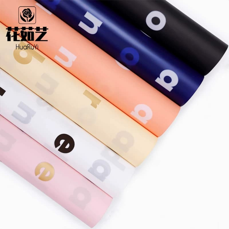 

kireipaper - Flower Wrapping Abjad Kertas Buket Bunga Motif Huruf Cellophane Florist Kertas Kado KB6128