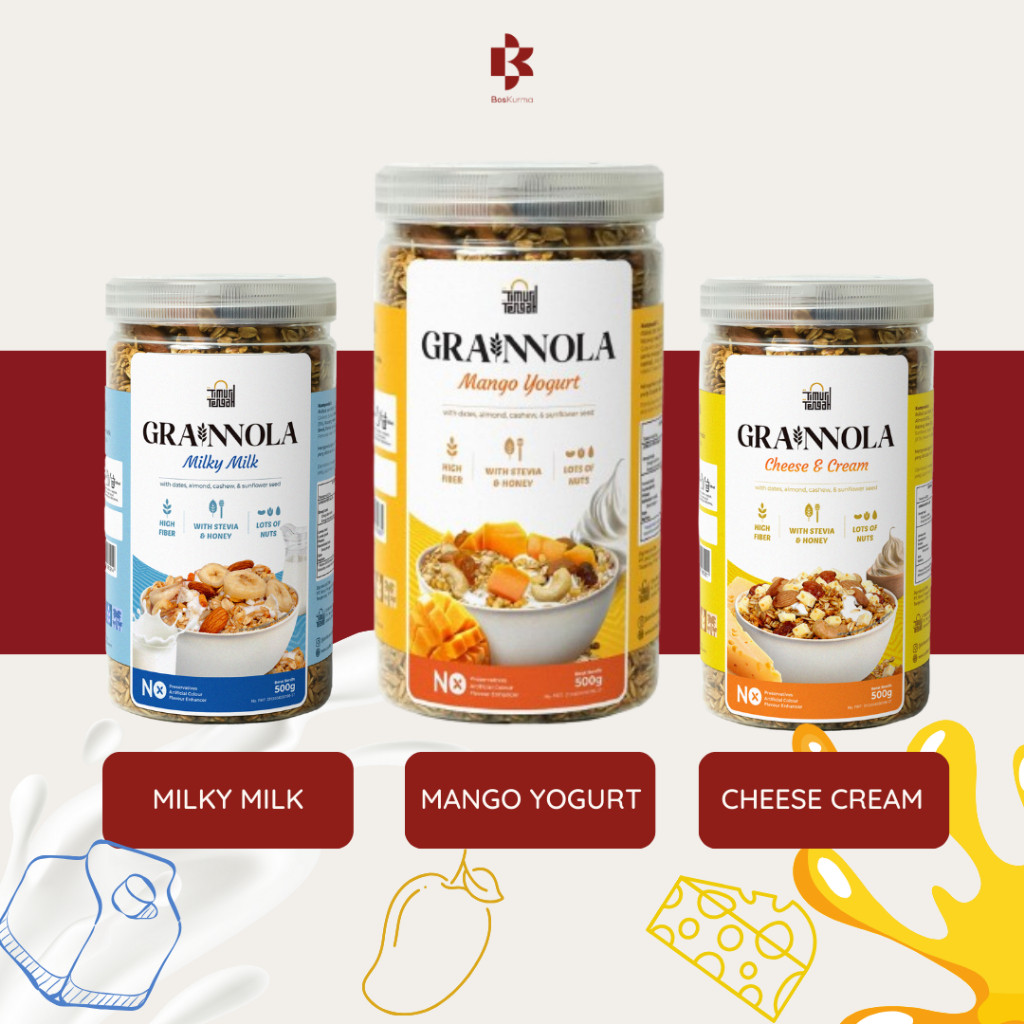 

Grainnola NEW VARIAN 500 gr - Granola Sereal Oatmeal Premium TIMUR TENGAH