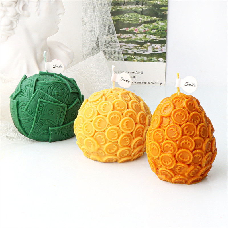 

Wealth Money Wish Dollor Ball Shape Candle Silicone Mold Euro Coin Bill Handmade Scented Candle Gypsum Mould Decor Craft Gift