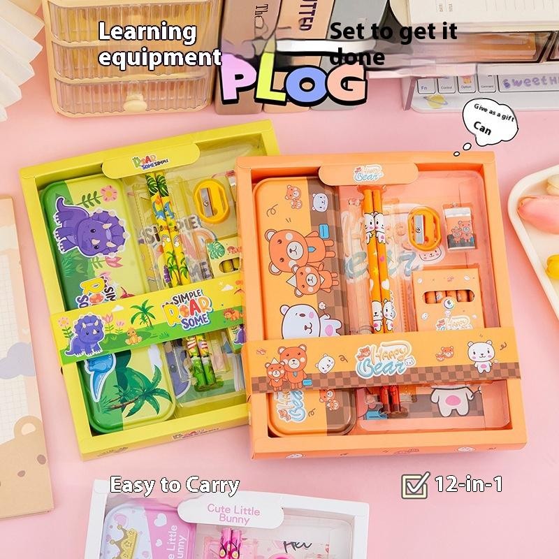 

Capybara Inspired Student Essential Stationery 5-Piece Set: Pencil Holder, Ruler, Eraser, Tape, Sharpener