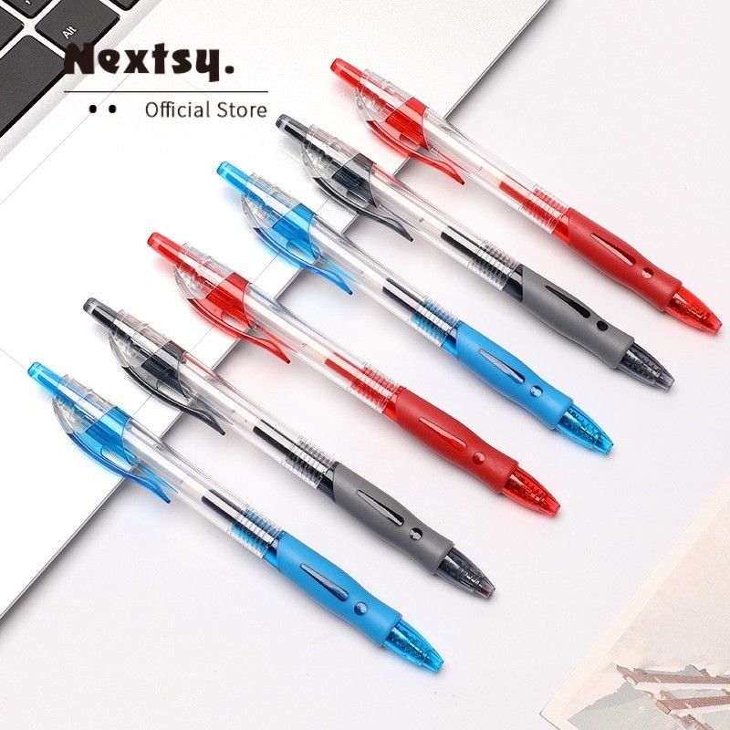 

Nextsy Pena Tanda Tangan Mekanis Tipe Tekan Netral 0.5mm Merah Biru Hitam