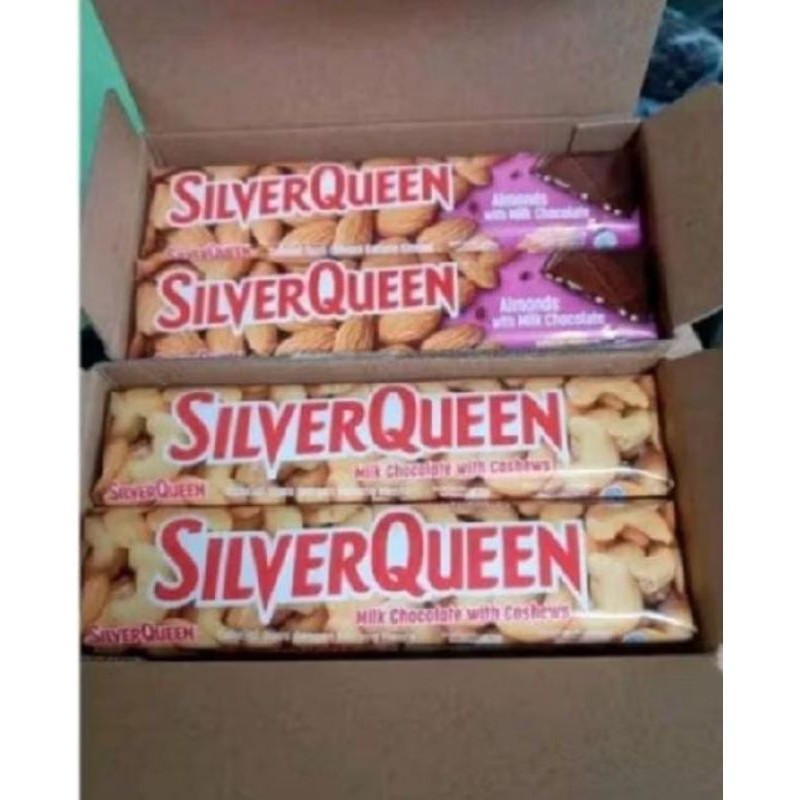 

New Promo coklat silverqueen BESAR murah 55gr 1 box mede almond isi 10psPremium