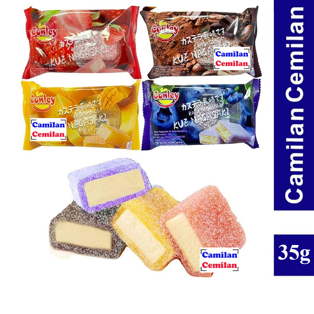 

Conley Kue Nagasaki Mochi Bolu isi Selai Coklat Strawberry 35 gr
