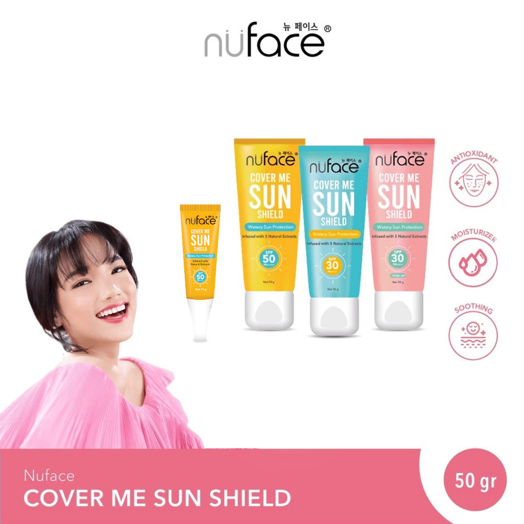 Nuface Cover Me Sun Shield - Sunscreen | Protect Cream 50gr | Luxellia.id